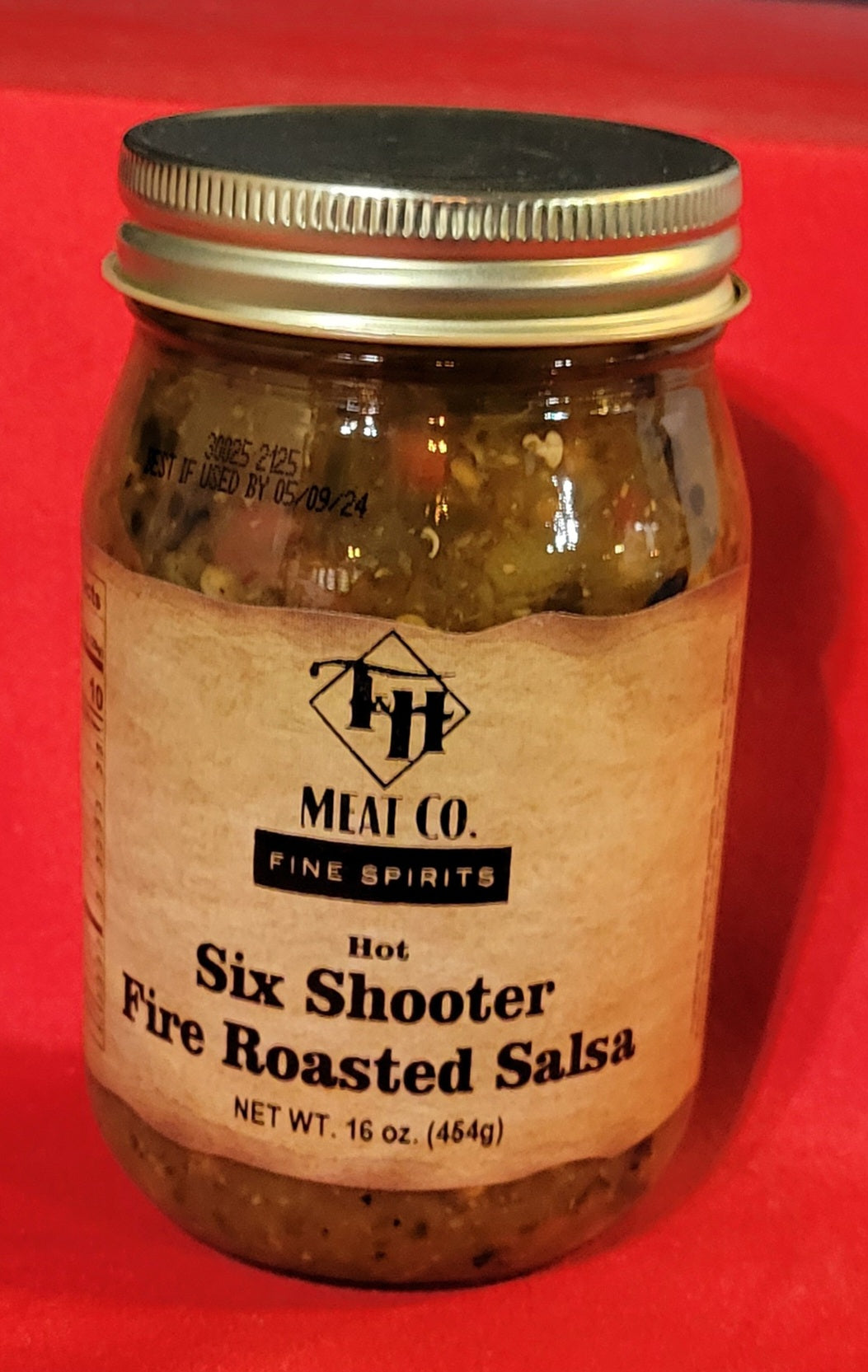 T & H Labeled 6 Shooter Fire Roasted Salsa - 16oz