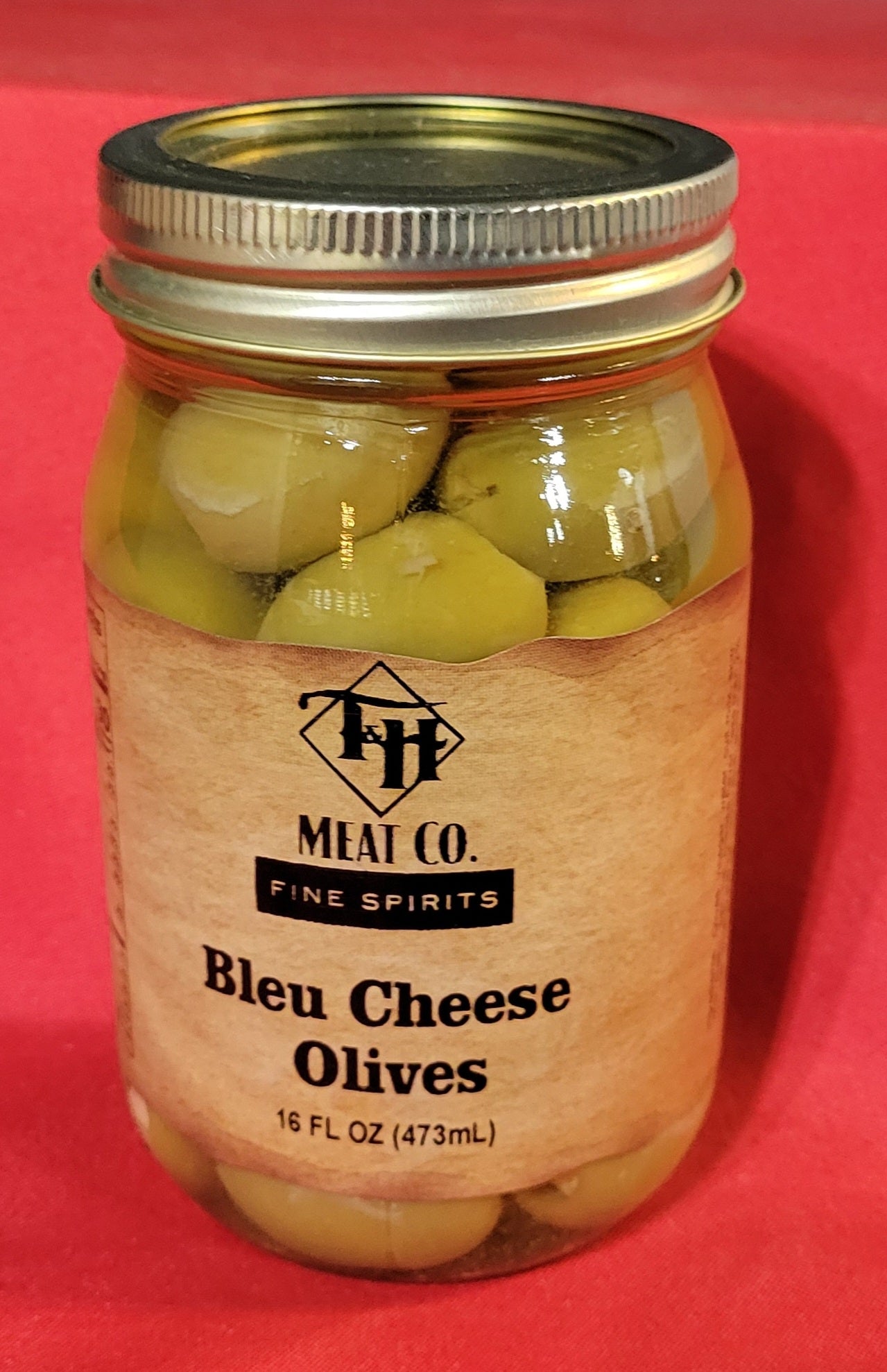 T & H Labeled Bleu Cheese Stuffed Olives - 16oz