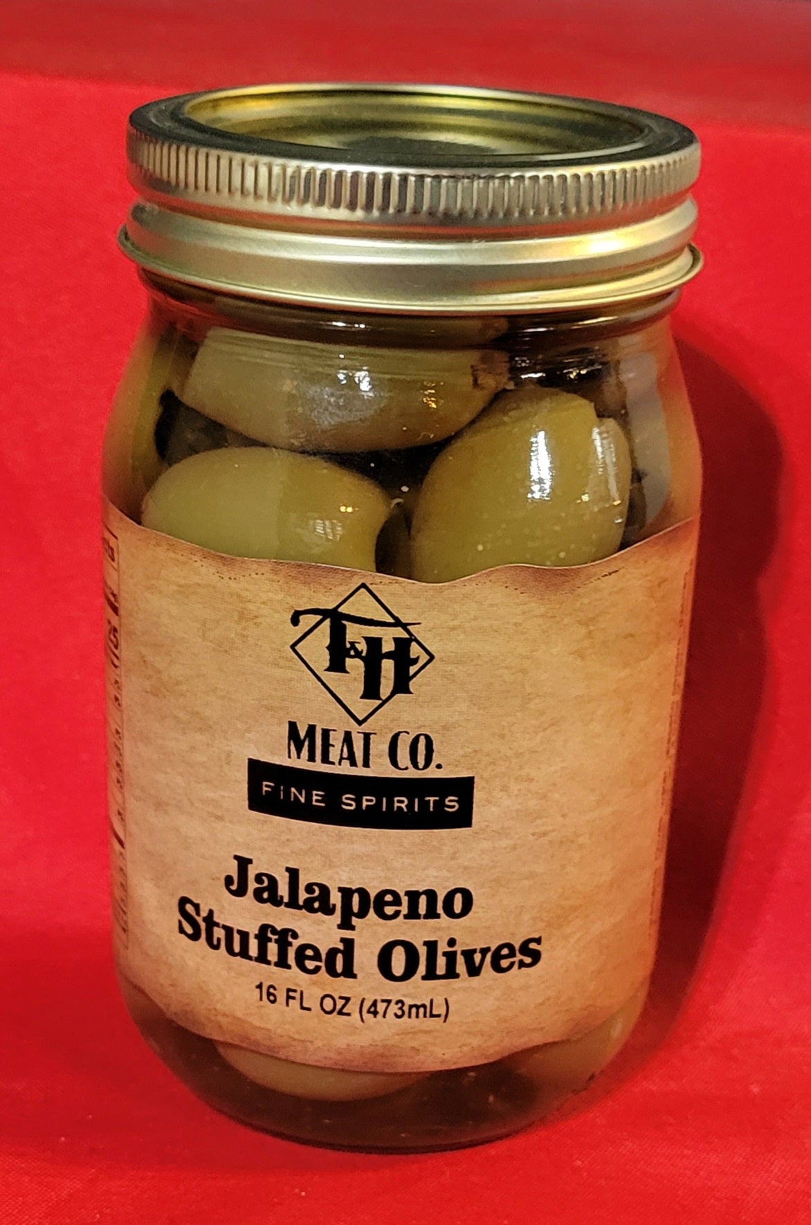 T & H Labeled Jalapeno Stuffed Olives - 16oz