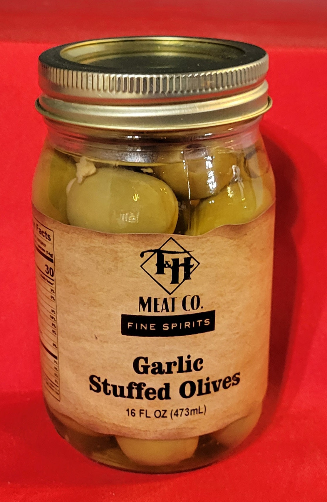 T & H Labeled Garlic Stuffed Olives - 16oz