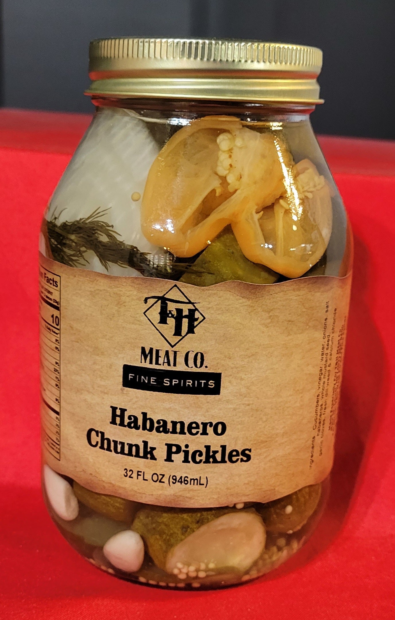 T & H Labeled Habanero Chunk Pickles - 32oz