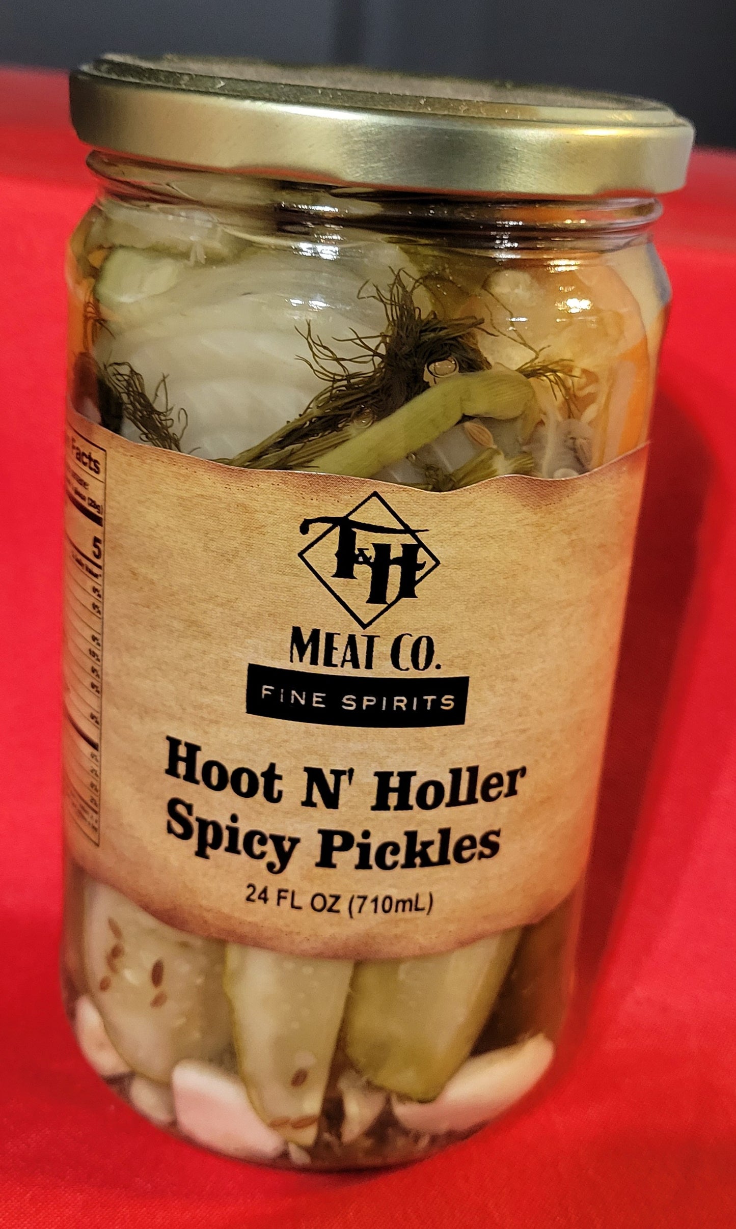 T & H Labeled Hoot N Holler Spicy Pickles - 24oz