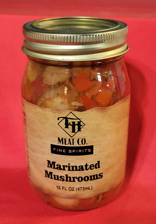 T & H Labeled Marinated Mushrooms - 16oz