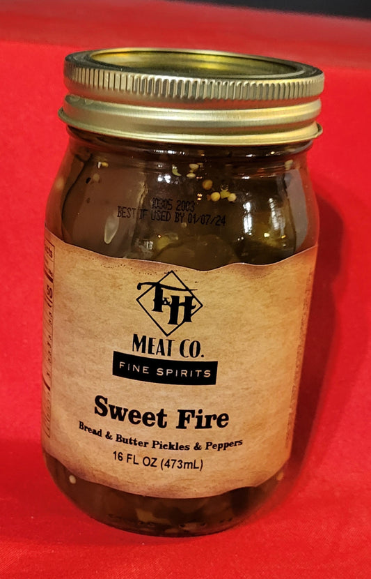 T & H Labeled Sweet Fire Bread & Butter Pickles & Peppers - 16oz